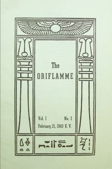 Обложка «Орифламмы», Vol. I, No. I (21 февраля 1943 г.)