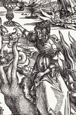  Изображение Вавилонской блудницы на ксилографии из цикла «Апокалипсис»  Альбрехта Дюрера (1498 г.)