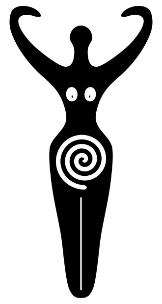 One version of the Spiral Goddess symbol of modern neopaganism