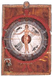 «Вселенский человек» (Universal Man) из «Liber Divinorum Operum» Хильдегарды Бингенской, 1165 г.